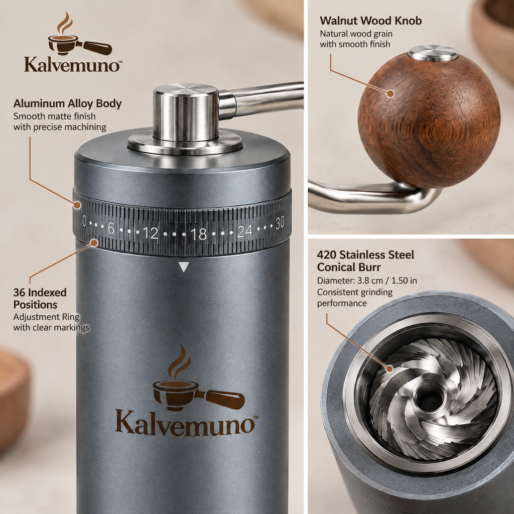 Kalvemuno™ – Precision Manual Coffee Grinder