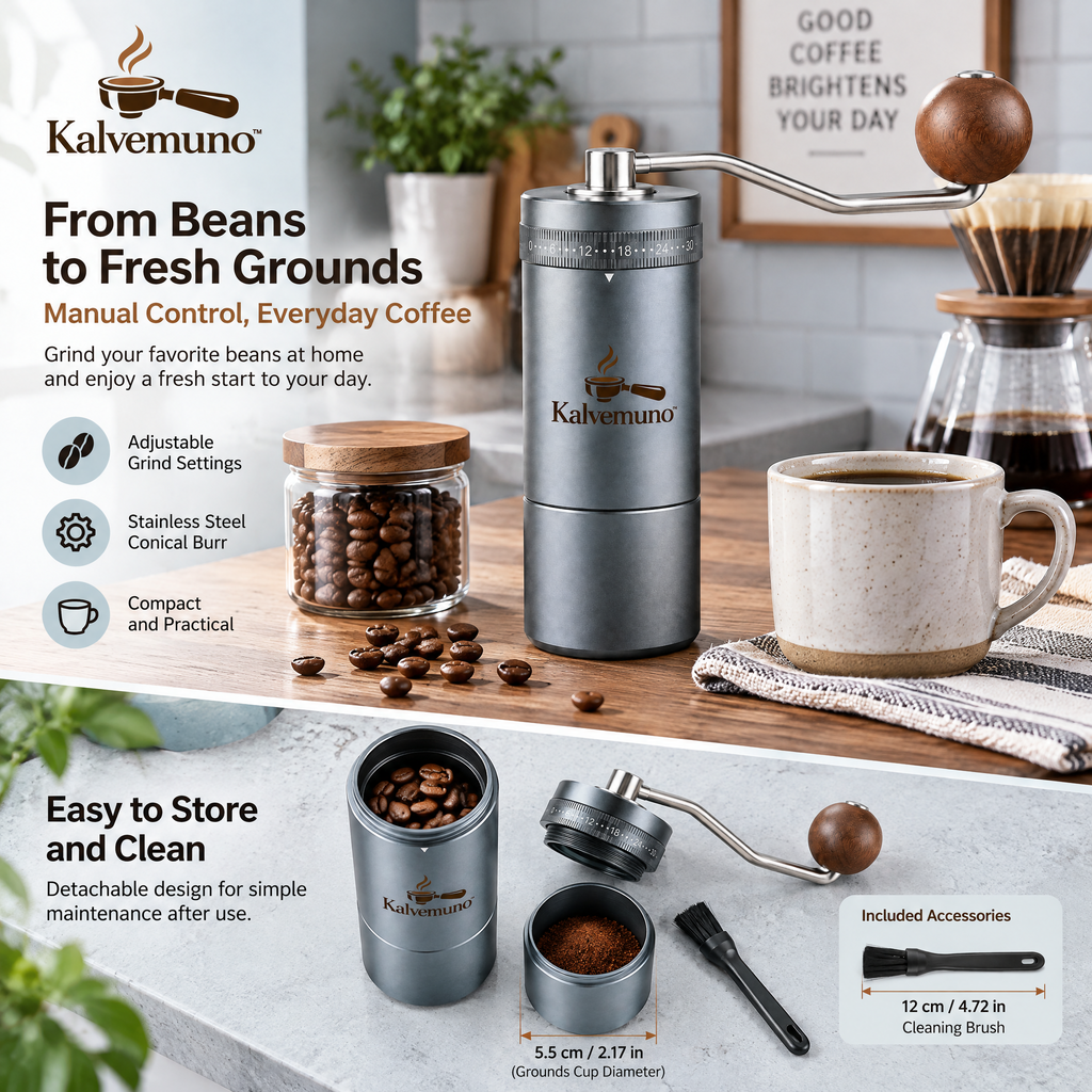 Kalvemuno™ – Precision Manual Coffee Grinder