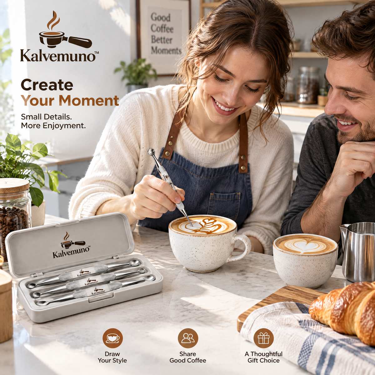 Kalvemuno™ – Latte Art Etching Pen Set