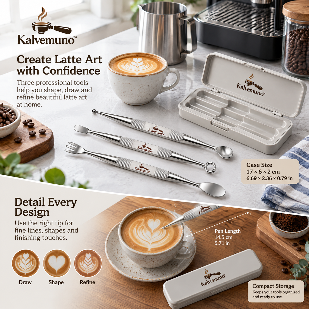 Kalvemuno™ – Latte Art Etching Pen Set