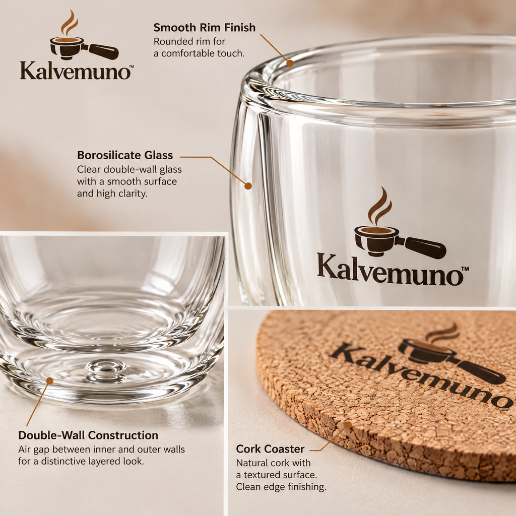 Kalvemuno™ – Double-Wall Espresso Glass Set