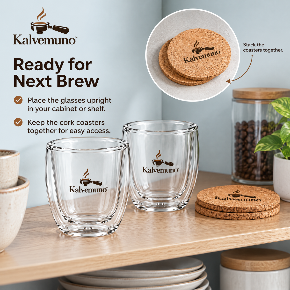 Kalvemuno™ – Double-Wall Espresso Glass Set