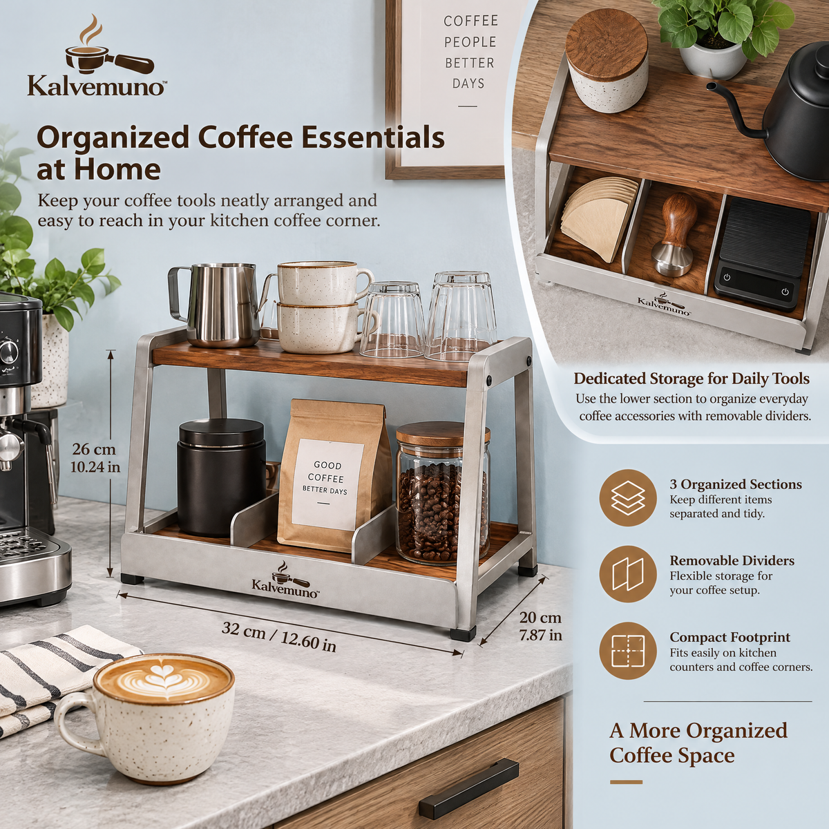 Kalvemuno™ – Coffee Brewing Station Organizer