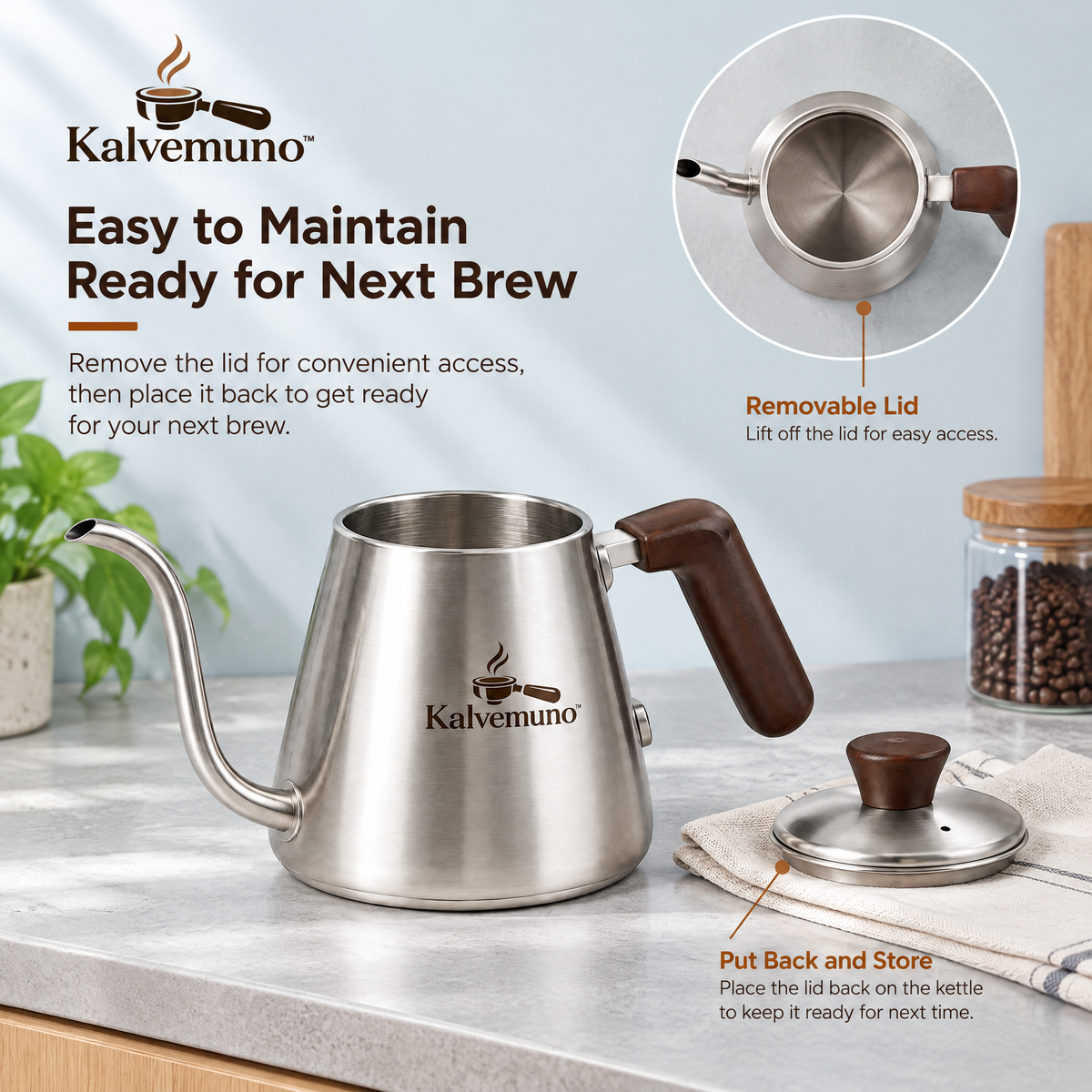 Kalvemuno™ – Gooseneck Pour-Over Kettle