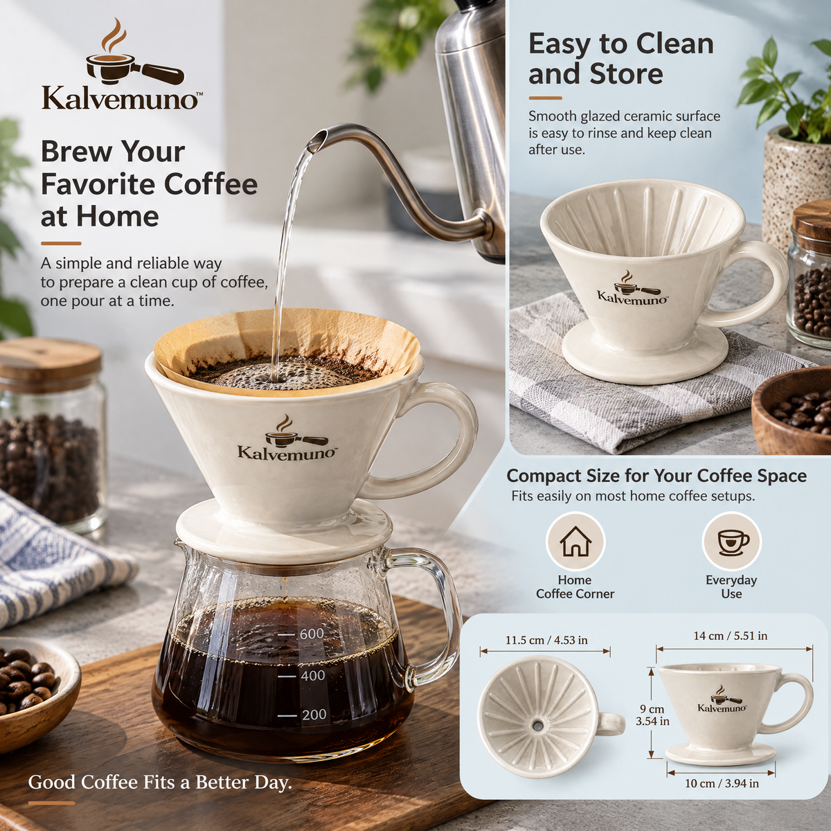 Kalvemuno™ – Ceramic Pour-Over Dripper