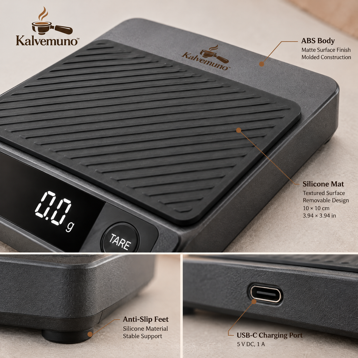 Kalvemuno™ – Digital Coffee Brewing Scale