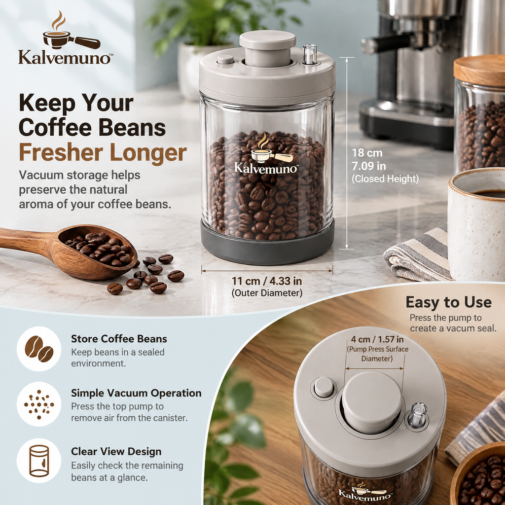 Kalvemuno™ – Vacuum Coffee Bean Canister